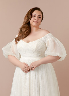 Azazie Vendela Wedding Dresses Ball-Gown Sequins Tulle Chapel Train Dress image10