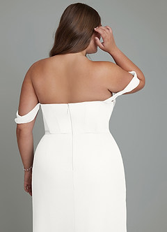 Azazie Johana Bridesmaid Dresses White Mermaid Off the Shoulder Chiffon Convertible Dress image14