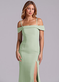 Azazie Luciana Brudtärnklänningar Klä av Tubklänning i Chiffong Av axeln Dusty Sage Konvertibel image7