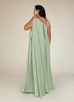 Azazie Franchesca vestidos de madre de la novia Vestido de Salvia Polvorienta de Chifón elástico de Sirena con Plisado image10