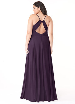 Azazie Avelina Bridesmaid Dresses Plum A-Line V-Neck Pleated Chiffon Dress image7