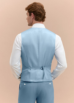 front James Light Blue Structured Stretch Suit Vest