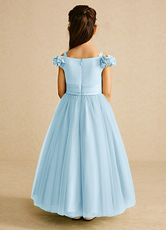 Azazie Jujube Final Sale Sky Blue A-Line Beaded Tulle Dress image5