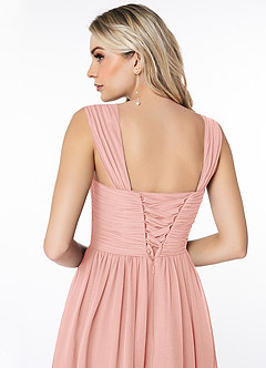 Azazie Angie Bridesmaid Dresses Rosette A-Line Corset Chiffon Dress image3