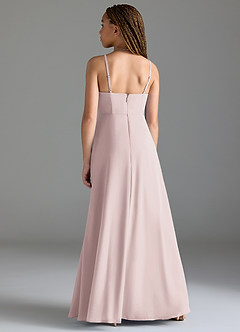 Azazie Moira Junior Abito A-Line in Chiffon Con Tasche Rosa Rossore image5