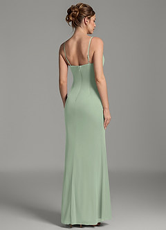 Azazie Zari Bridesmaid Dresses Dusty Sage Mermaid Pleated Mesh Dress image6