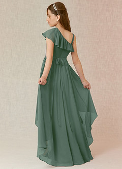 Azazie Mango Vestido de Eucalipto de Gasa/ Chiffon de Acampanado con Volante image1