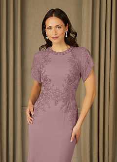 Azazie Adonna vestidos de madre de la novia Vestido de Rosa Polvorienta de Encaje de Sirena image4