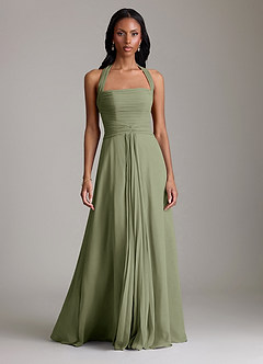 Azazie Clarisa Bridesmaid Dresses Pistachio A-Line Pleated Chiffon Dress image5