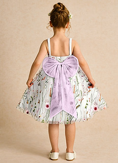 Azazie Peppa Abiti da Ragazza di Fiori Abito A-Line in Tulle Scollo a Cuore Avorio Lilla Glassato image2
