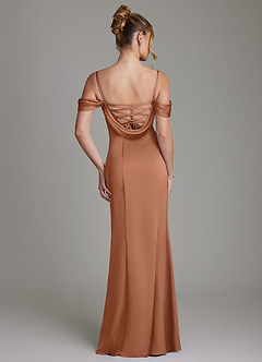 Azazie Nira Bridesmaid Dresses Bronzer Mermaid Corset Stretch Satin Dress image8
