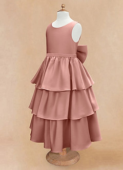 Azazie Margie Flower Girl Klänningar Klänning A-Linje i Stretch Satin Rosett image6