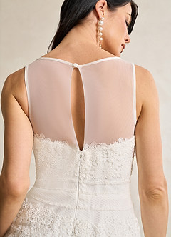Azazie Azul Wedding Dresses Diamond White A-Line Sweetheart Lace Tulle Dress image7