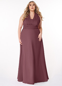 Azazie Fifi Bridesmaid Dresses Sangria A-Line Strapless Chiffon Convertible Dress image12