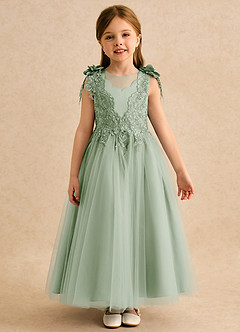 Azazie Sukie Sukienki dla dziewczynek sypiących kwiaty Suknia balowa Koronka Sznurówka Długość kostki Sukienka image2