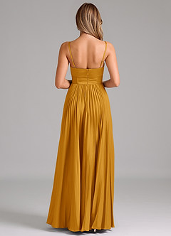 Azazie Akiko Brautjungfernkleider A-Linie Herzausschnitt Stretch-Satin Kleid Butterscotch image2