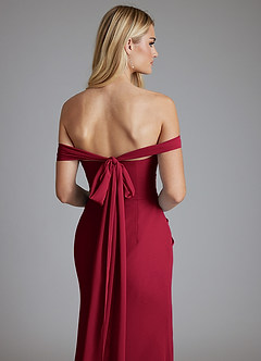 Azazie Solstice Venta Final Vestido de Sky Blue de Gasa de Corte Sirena Convertible con Sin tirantes image2