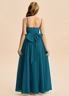 Azazie Bear Junior Ink Blue A-Line Pleated Chiffon Dress image2