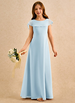 Azazie Kittie Girls Formal Flower Girl Klänningar Klä A-Line i Chiffong image1