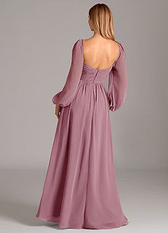 Azazie Bailee Bridesmaid Dresses Vintage Mauve A-Line Long Sleeve Chiffon Dress image4