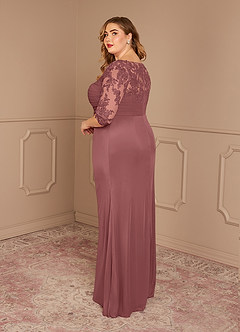 Azazie Alisondra Mother of the Bride Dresses Desert Rose Sheath Scoop Lace Lace Dress image10