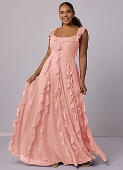 Barbie ♥ Azazie Bridesmaid Dresses Rosette A-Line with Pockets Chiffon Dress image10