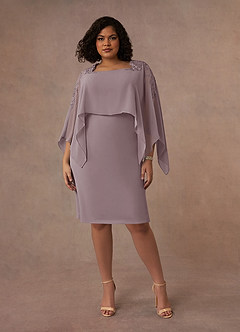 Azazie Maryam Final Sale Dusk Sheath Lace Chiffon Dress image6