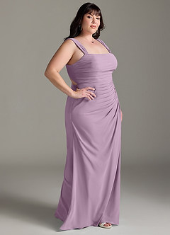 Azazie Jesaphine Bridesmaid Dresses Wisteria Sheath Bow Chiffon Dress image10