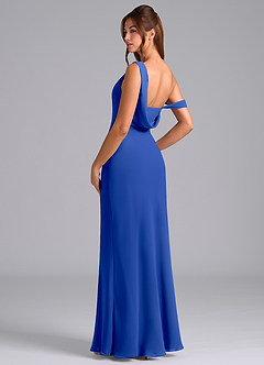 Azazie Madelyn Brautjungfernkleider Wandelbar Meerjungfrau-Linie One-Shoulder Chiffon Kleid Königsblau image6
