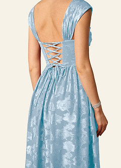 Briar Blu Polvere Abito da ballo lungo plissettato image8