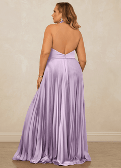 Christian Siriano Bridal for Azazie 1007 Brautjungfernkleider A-Linie Plissee Stretch-Satin Kleid Frostiges Flieder image11