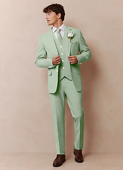 front James Dusty Sage Structured Stretch 3-piece suit