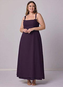 Barbie ♥ Azazie Bridesmaid Dresses Plum A-Line Pleated Chiffon Dress image7