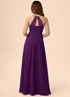 Azazie Ginny Junior Linia A Pofałdowany Szyfon Długość podłogi Młodsza druhna Sukienka image4