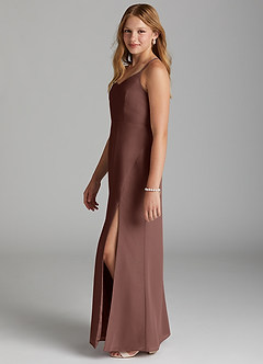 Azazie Becca Junior Robe Sirène en Mousseline de soie Expresso image6