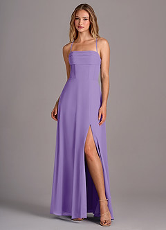 Azazie Carolyn Bridesmaid Dresses Tahiti A-Line Pleated Chiffon Dress image1