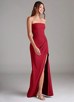 Azazie Leonis Bridesmaid Dresses Scarlet Sheath Strapless Stretch Crepe Convertible Dress image6