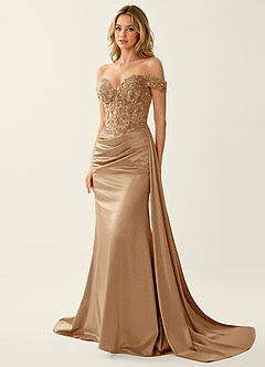 Nerine Champagne Corset Mermaid Prom Dress image4