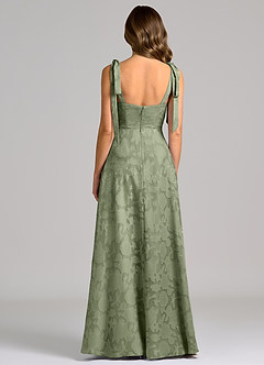 Azazie Debra Bridesmaid Dresses Pistachio A-Line with Pockets Floral Burnout Dress image6