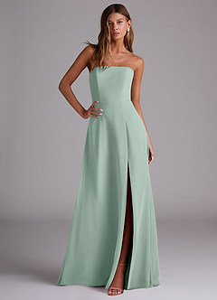 Azazie Wren Bridesmaid Dresses Agave A-Line Side Slit Chiffon Convertible Dress image5