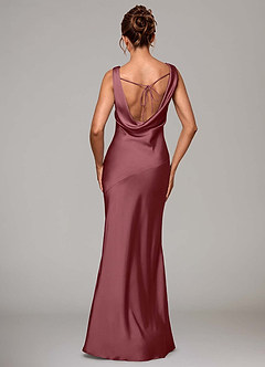 Azazie Rylina Bridesmaid Dresses Desert Rose Mermaid Stretch Satin Dress image5