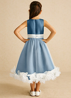 Azazie Stardust Flower Girl Dresses Bermuda A-Line Sleeveless Organza Dress image4