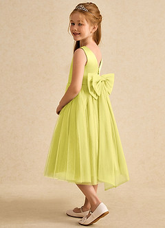 Azazie Winnie Flower Girl Dresses Canary Ball-Gown Bow Tulle Dress image5