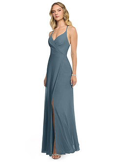 Azazie Davis Bridesmaid Dresses Twilight A-Line V-Neck Chiffon Dress image3