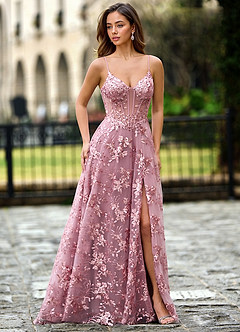 Willowener Rosa Abito da ballo in pizzo con paillettes image3