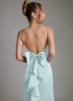 Azazie Zherra 신부 들러리 드레스 인어 절하다 스트레치 새틴 바닥 길이 드레스 image7