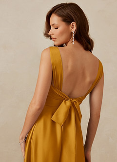 Christian Siriano Bridal for Azazie 1001 Bridesmaid Dresses Butterscotch A-Line Sweetheart Neckline Stretch Satin Dress image10