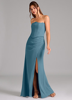 Azazie Jenine Bridesmaid Dresses Bermuda Mermaid Strapless Chiffon Dress image4