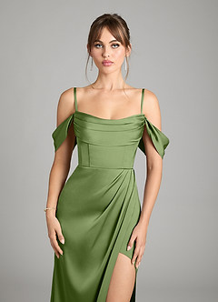 Azazie Johana Bridesmaid Dresses Juniper Mermaid Off the Shoulder Stretch Satin Convertible Dress image4