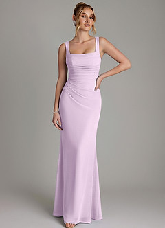Azazie Agustina Bridesmaid Dresses Frosted Lilac Mermaid Corset Chiffon Dress image1